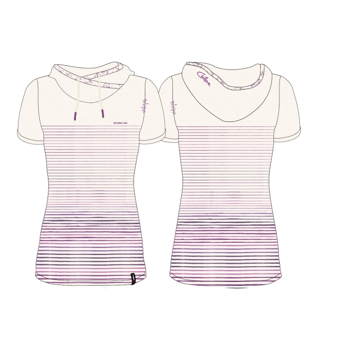 T-Shirt damski Chillaz BALI STRIPES CREME VIOLET